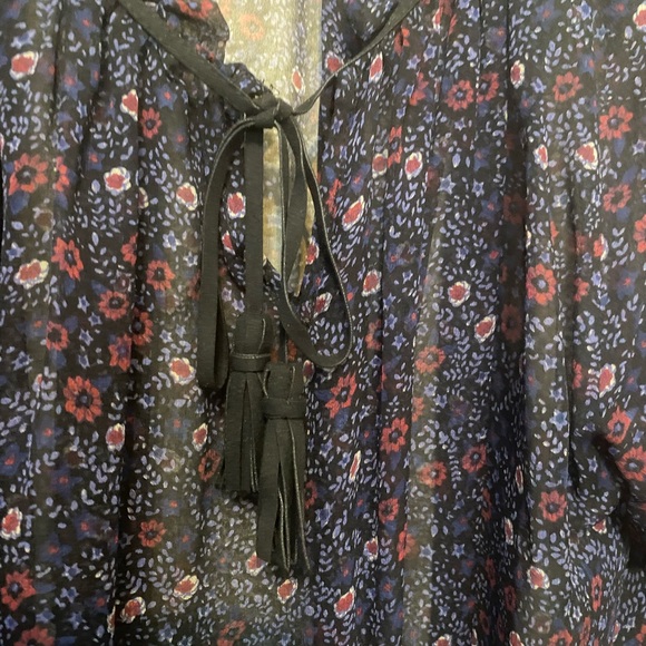 Joie Midnight Blue Floral Blouse - Picture 4 of 5